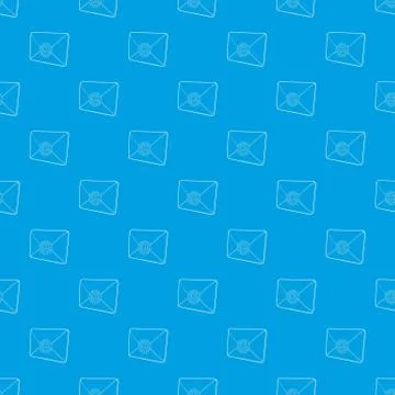 Envelope with email sign pattern seamless blue Stock Illustration