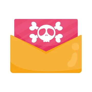 Envelope email with skull Stock Illustration