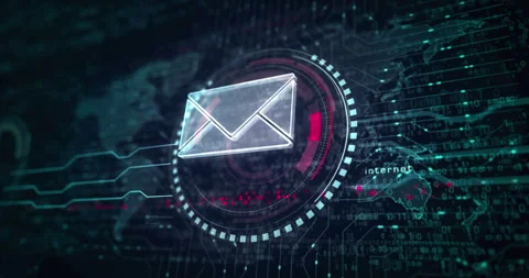 Envelope email symbol loop digital concept Stock Footage 317005769