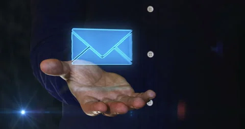 Envelope email symbol over hand Stock Footage 317411273
