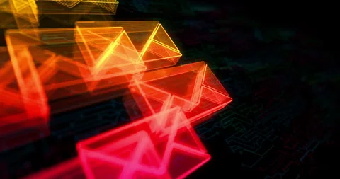 Envelope email symbols loop cyber loop concept Stock Footage 317155334