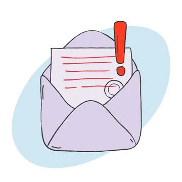 Envelope with exclamation mark icon Illustrazione stock