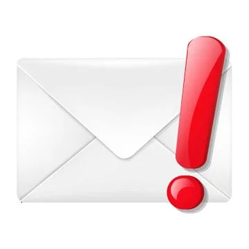 Envelope with exclamation mark Stock Illustration