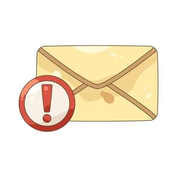 Envelope with exclamation marks 스톡 일러스트