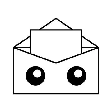 Envelope with Eyes Vector Illustration Stock Illustration