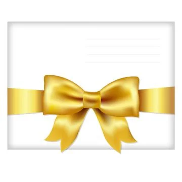 Envelope face with golden bow Stock Illustration