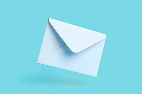 Envelope falling on the ground on a blue backgorund Stock Illustration