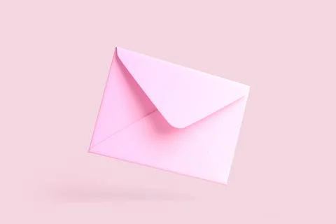 Envelope falling on the ground on a pink backgorund Stock Illustration