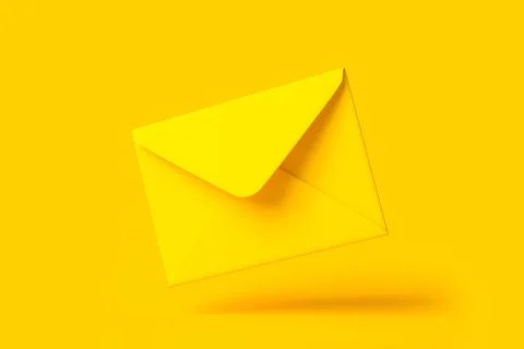 Envelope falling on the ground on a yellow backgorund Stock-Illustration