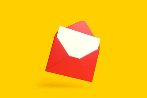 Envelope falling on the ground on a yellow backgorund Stock Illustration