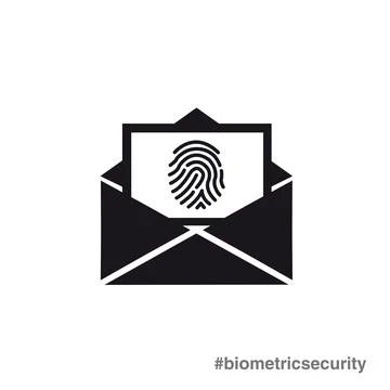 An envelope with a fingerprint on the sheet inside Stock-Illustration