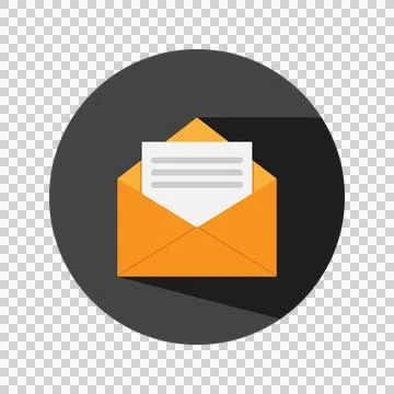 Envelope Flat Background Icon. Editable Stroke. Can be used for website UI  Stock Illustration
