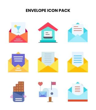 Envelope Flat Graphics Icons Pack Illustration