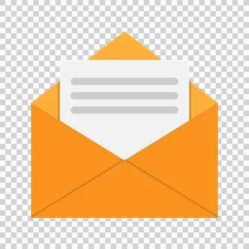 Envelope Flat Icon. Editable Stroke. Can be used for website UI and mobile Stock Illustration