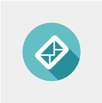 Envelope flat icon. Envelope flat icon. Vector illustration on grey backgr... Stock Photos
