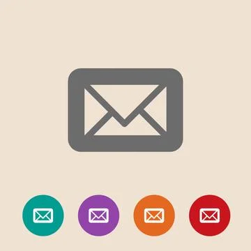 Envelope flat icon. Envelope flat icon. Vector illustration on background ... Stock Photos