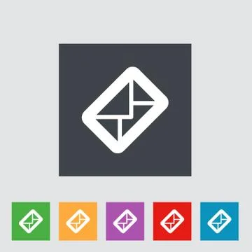 Envelope flat icon. Stock Illustration