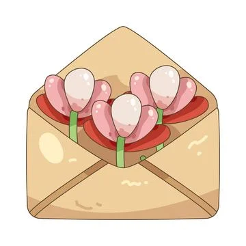 Envelope with flowers Stock Illustration