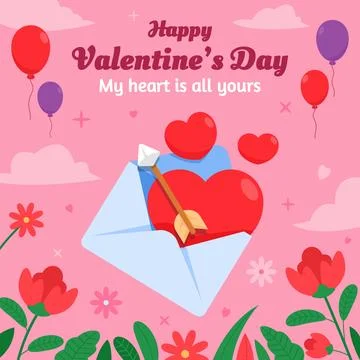 Envelope Full Of Love Stock Illustration