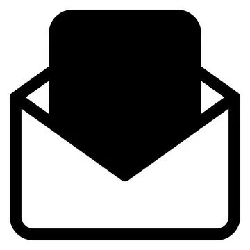 Envelope glyph icon vector illustration isolated on white background Stock Illustration