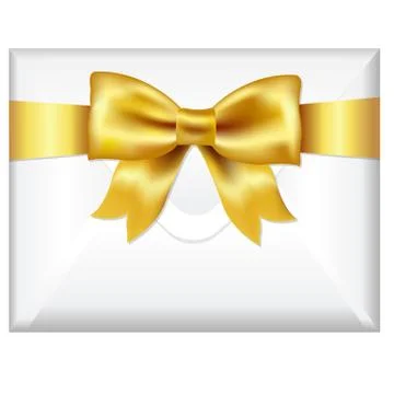 Envelope with golden bow Stock Illustration