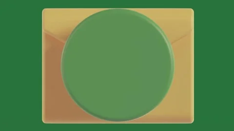 An envelope with a green check mark on it and button background green screen Stock Footage 335937608