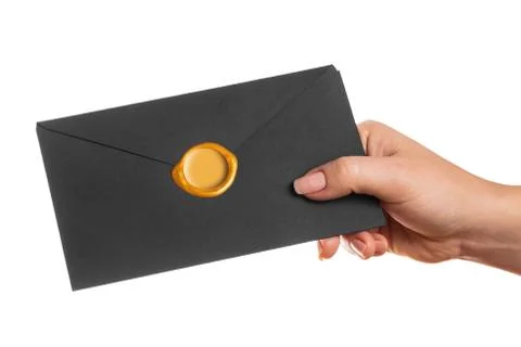 Envelope in the hand Foto stock