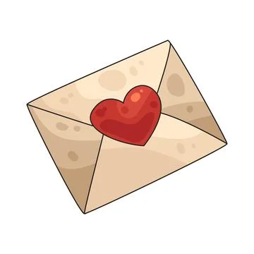 Envelope heart illustration Stock Illustration