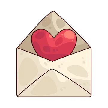 Envelope heart illustration Stock Illustration