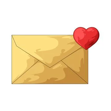 Envelope with heart illustration Stock Illustration