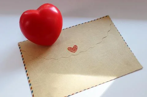 Envelope with a heart Stock Photos