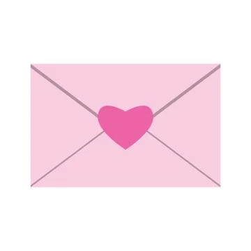 Envelope with heart seal Stock Illustration