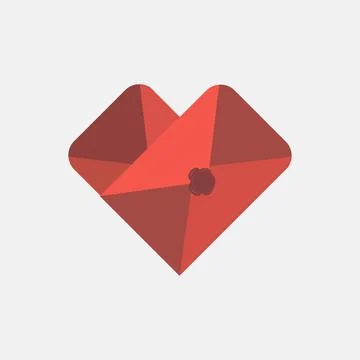 Envelope heart shaped mail icon design template. Colorful sign. May be used i Stock Illustration