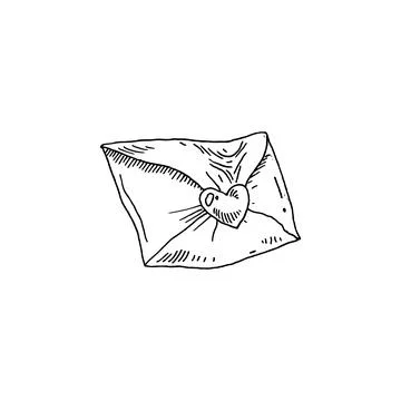 Envelope, heart sketch vector illustration Stock Illustration