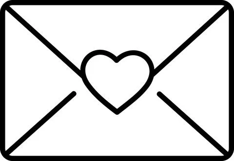 Envelope with heart symbol line icon Stock Illustration