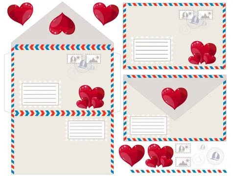Envelope with heart, vector illustration Stock Illustration