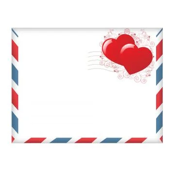 Envelope with hearts Stock Illustration