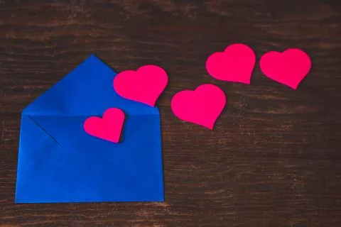 Envelope with hearts Stock Photos