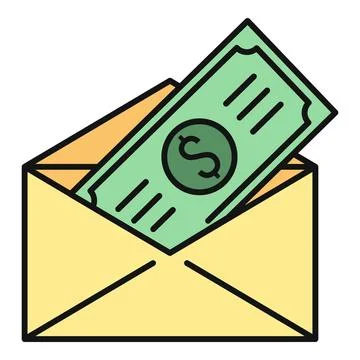 Envelope holding dollar bill representing financial transaction Stock Illustration