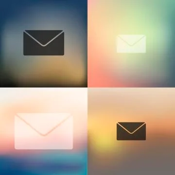 Envelope icon on blurred background Stock Illustration