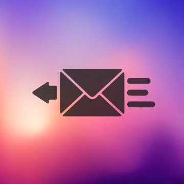 Envelope icon on blurred background Stock Illustration