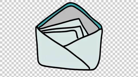 Envelope icon cartoon hand drawn illustration animation sketch with transparent  Stock Footage 44807369