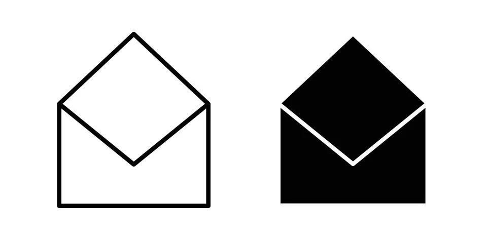 Envelope icon for design projects and web UI Stock Illustration
