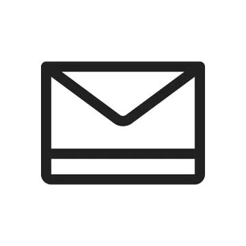Envelope icon design with white background. outline design style. vector illustr Stock Illustration