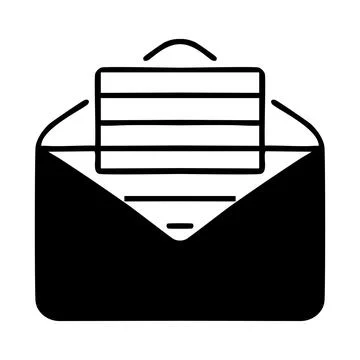 Envelope Icon. Flat Design email address symbol. Messaging letter app logo .. Stock Illustration