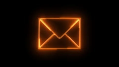 Envelope icon glowing neon brown color animation black background Stock Footage 273782227