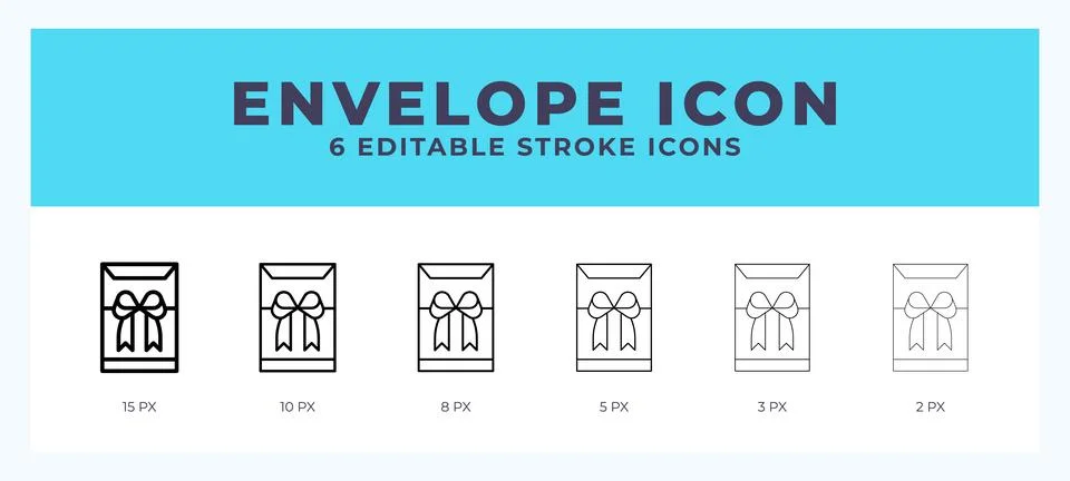 Envelope icon illustration vector with editable stroke. Stock Illustration