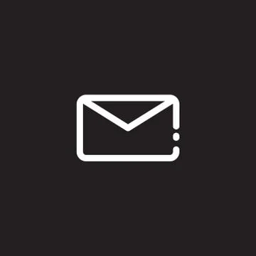 Envelope icon isolated on black background Stock Illustration