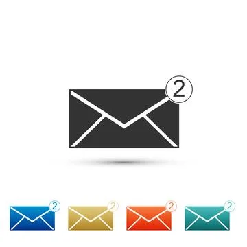 Envelope icon isolated on white background. Received message concept. New, .. Stock Illustration