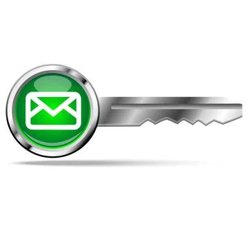 Envelope icon on a key Illustrazione stock